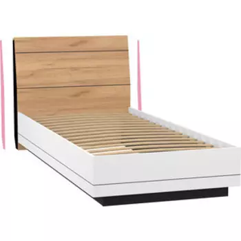 Кровать Любимый дом Урбан 90x200 дуб золотой/черный/белый/розовый ЛД 528.010.000