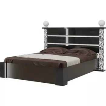 Кровать Мэри Сан-Ремо СР-05О 1600х2000 венге цаво/чёрный глянец