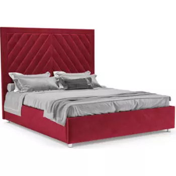 Кровать Mebel Ars Мишель 160 см (бархат красный STAR VELVET 3 DARK RED)