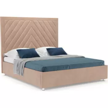 Кровать Mebel Ars Мишель 160 см (бежевый - Luna 061)