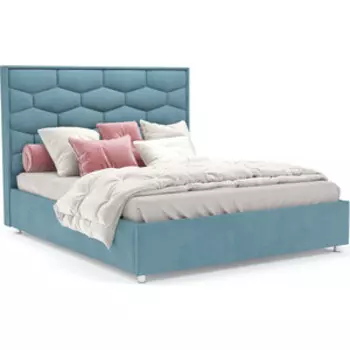 Кровать Mebel Ars Рица 140 см (голубой - Luna 089)