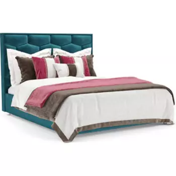 Кровать Mebel Ars Рица 160 см (бархат сине-зеленый STAR VELVET 43 BLACK GREEN)