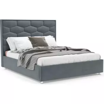 Кровать Mebel Ars Рица 160 см (велюр серо-синий HB-178 26)