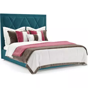 Кровать Mebel Ars Треви 160 см (бархат сине-зеленый STAR VELVET 43 BLACK GREEN)