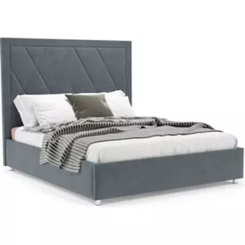 Кровать Mebel Ars Треви 160 см (велюр серо-синий HB-178 26)