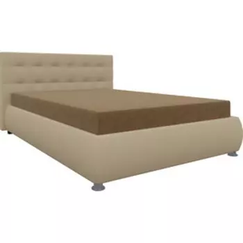 Кровать Мебелико Рио осн микровельвет бежевый, компэко-кожа бежевый