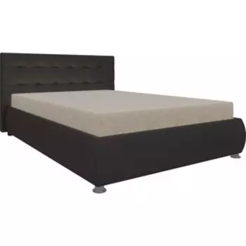 Кровать Мебелико Рио осн микровельвет бежевый, компэко-кожа коричневый