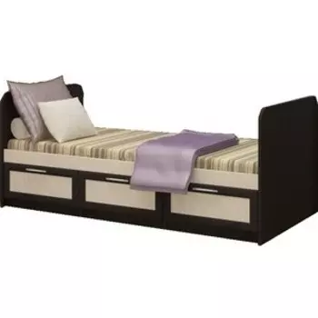 Кровать Миф Алекс 0,8м , венге/дуб беленый ЛДСП