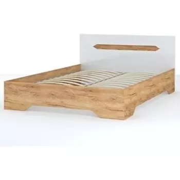 Кровать Ника Валирия КР 031 140х200 ортопедическое основание, белый глянец/дуб крафт золотой