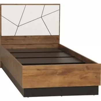 Кровать одинарная ОЛМЕКО 54.17 Гамма (с настилом) (таксония/черный/белый) (ш.900) (ML876880412)