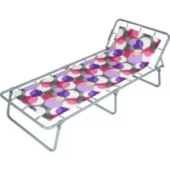 Кровать раскладная детская Ольса Юниор жесткая каркас антрацит, ткань разноцветные круги С 89