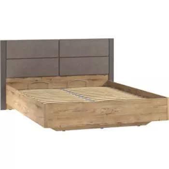 Кровать Сильва НМ 040.52 Livorno к/з Канзас 4 10 26 софт графит (ПВХ) дуб бунратти