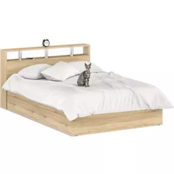 Кровать СВК Камелия 140х200 с ящиками, дуб сонома (1024045)