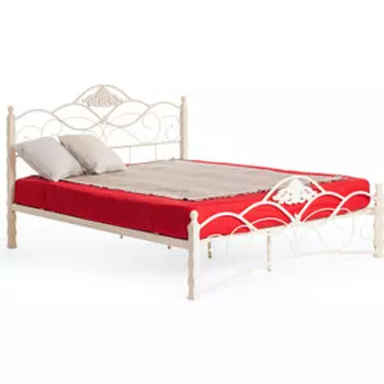 Кровать TetChair Canzona Wood slat base дерево гевея/металл 160x200 (Queen bed) белый (butter white)