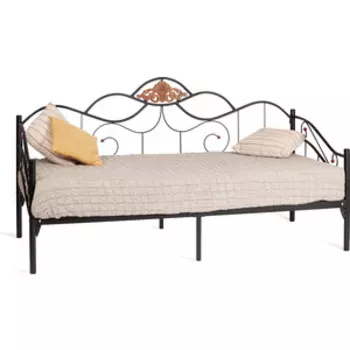 Кровать TetChair Federica (mod. AT-881) дерево гевея/металл, 90*200 см (Day bed), красный дуб/черный