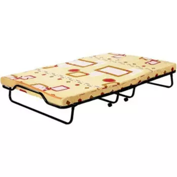 Кровать-тумба МебельТрейд Симона каркас черный/ткань сине-белая клетка К737