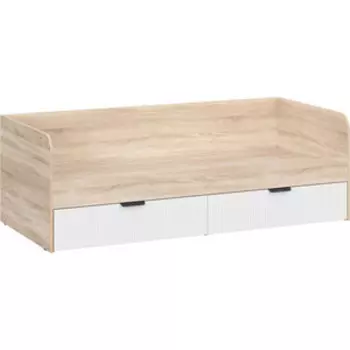 Кровать Woodville Стокгольм КРД03-90 90х200 дуб сонома / line софт пломбир (579695)