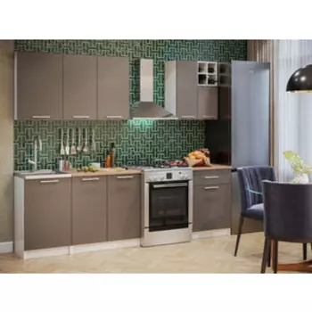 Кухня Mebel Ars Глория 1,9 м (Темный Коричневый)