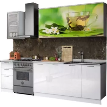 Кухня Миф Чай мята 2,0 м с фотопечатью МДФ