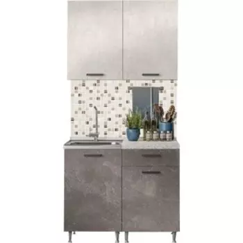 Кухня Миф Рио 1,0м бетон светлый/бетон темный ЛДСП