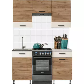 Кухня Миф Рио 1,5м дуб крафт/бежевый ЛДСП