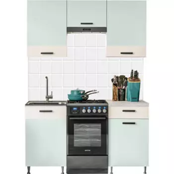 Кухня Миф Рио 1,5м мята/бежевый ЛДСП