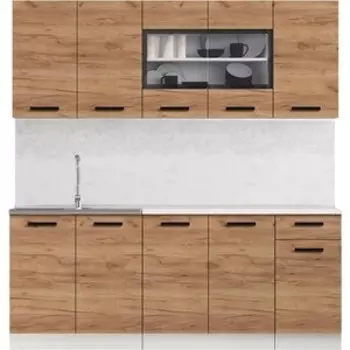 Кухня Миф Рио 2,0м дуб крафт ЛДСП