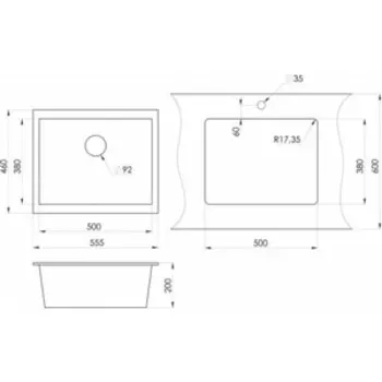 Кухонная мойка EMAR EMQ-1555.P барит