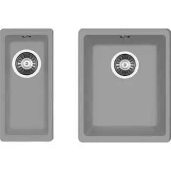 Кухонная мойка Florentina Вега 300/160 грей Fs (22.305.A0300.305 + 22.300.00160.305)