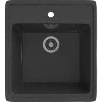 Кухонная мойка Gamma Stone GS-10-08 черный, с сифоном