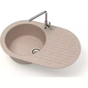 Кухонная мойка Glanz J-011-34 песочная, матовая, с сифоном