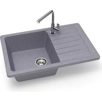 Кухонная мойка Glanz J-016-35 темно-серая, матовая, с сифоном