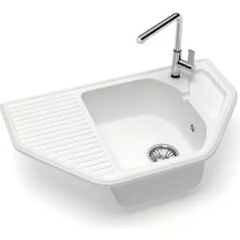 Кухонная мойка Glanz J-022-31 белая, матовая