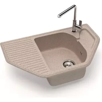 Кухонная мойка Glanz J-022-34 песочная, матовая