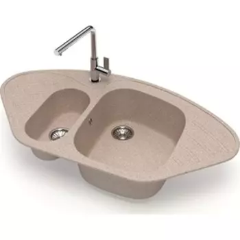 Кухонная мойка Glanz J-023-34 песочная, матовая