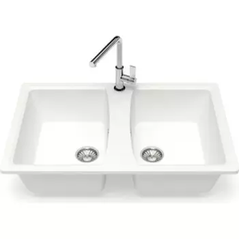 Кухонная мойка Glanz J-026-31 белая, матовая