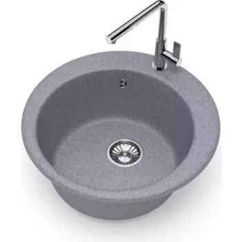 Кухонная мойка Glanz J-030-35 темно-серая, матовая, с сифоном