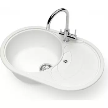 Кухонная мойка Glanz J-033-31 белая, матовая