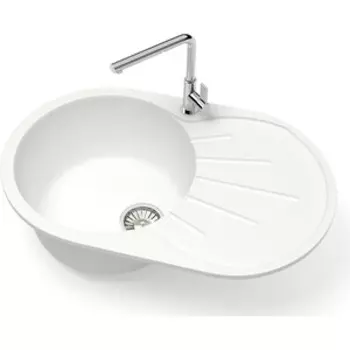 Кухонная мойка Glanz J-110-31 белая, матовая