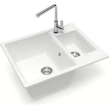 Кухонная мойка Glanz J-190-31 белая, матовая