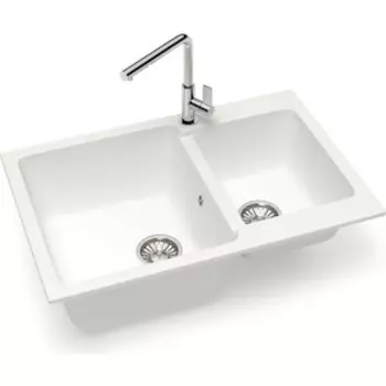 Кухонная мойка Glanz J-191-31 белая, матовая