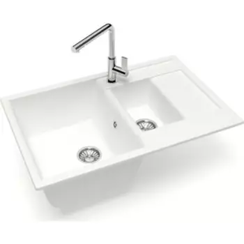 Кухонная мойка Glanz J-210-31 белая, матовая