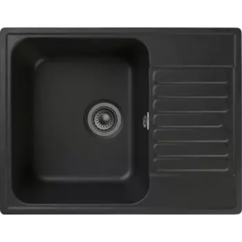 Кухонная мойка GranFest Quarz GF-Z13 с сифоном, черная