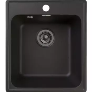 Кухонная мойка GranFest Quarz GF-Z17 с сифоном, черная