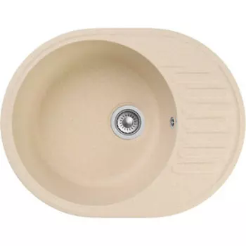 Кухонная мойка GranFest Quarz GF-Z58 с сифоном, бежевая