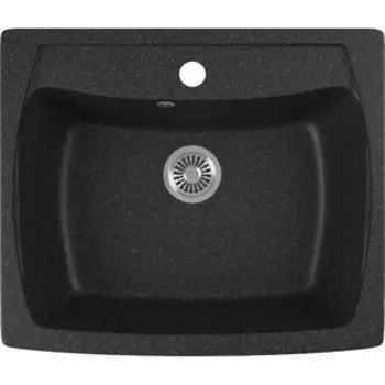 Кухонная мойка GreenStone GRS-03-308 черный, с сифоном
