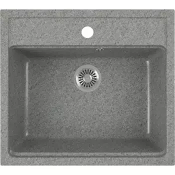 Кухонная мойка GreenStone GRS-06-309 темно-серая, с сифоном