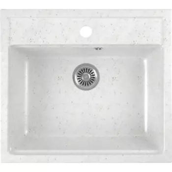 Кухонная мойка GreenStone GRS-06-331 белая, с сифоном