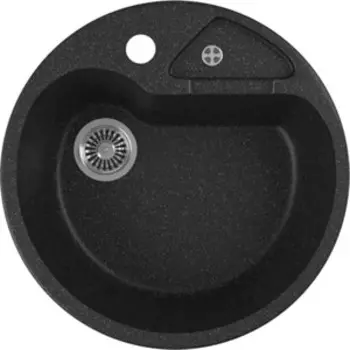 Кухонная мойка GreenStone GRS-08K-308 черная, с сифоном