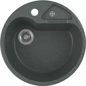 Кухонная мойка GreenStone GRS-08K-343 антрацит, с сифоном